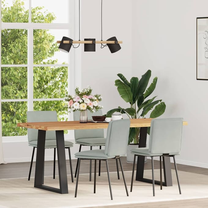 vidaXL - Eetkamerstoelen - 4 - st - fluweel - lichtgrijs