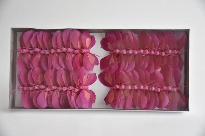 Bijstekers - W/b. 48 Butterflies/pick Pink 8cm