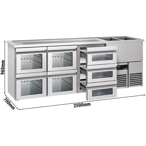 GGM Gastro Bierkoeling PREMIUM - 2500x700mm - 7 laden zilver