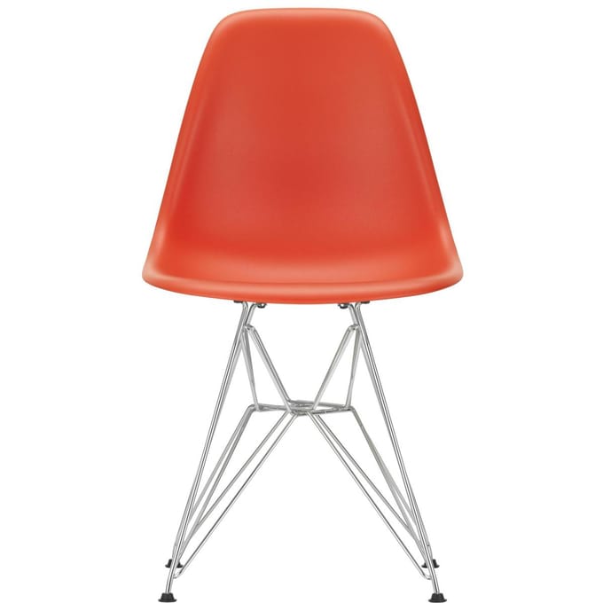 Vitra - DSR Eames Plastic Sidechair - poppy red RE - verchroomd - rood