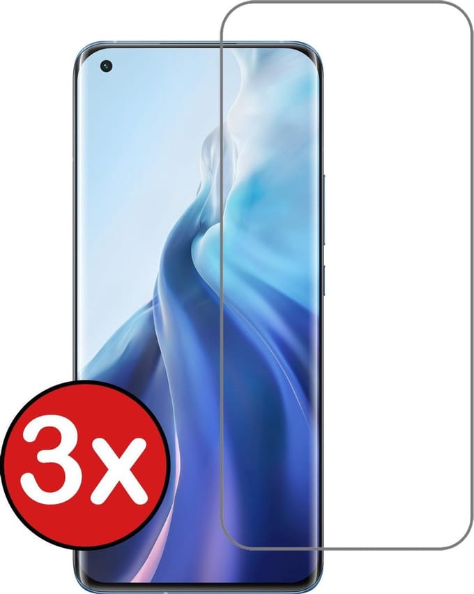 Screenprotector - 3 Stuks - Geschikt voor Xiaomi Mi 11 - Extra Sterk - Beschermglas - Gehard Glas - Tempered Glass - Screen Protector