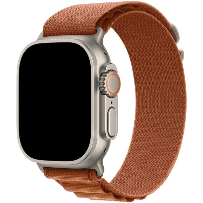 2+1 | Apple Watch Bandje Alpine - Nylon - Terra Cotta - Zilver