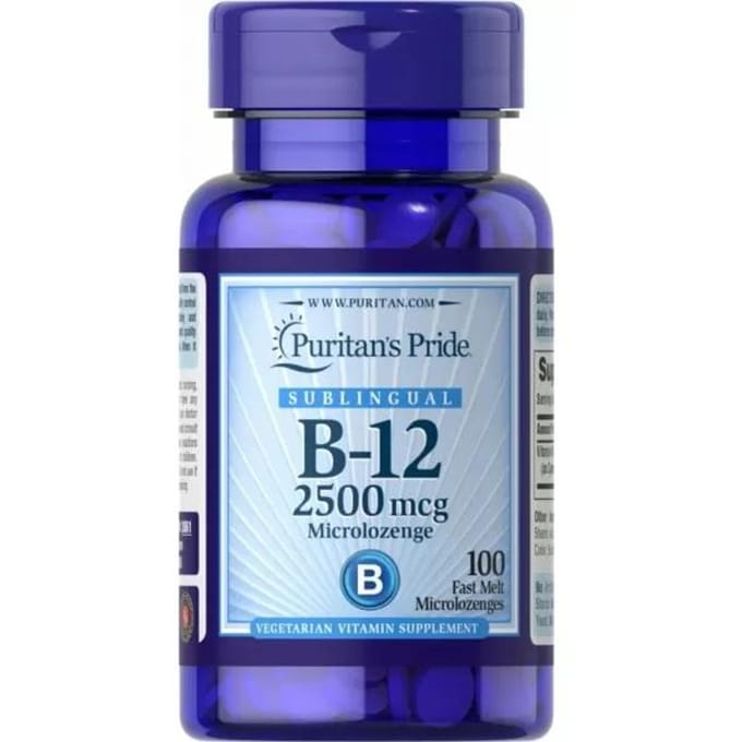 Puritan's Pride Vitamine B-12 2500 mcg sublinguale, 100 micropastilles
