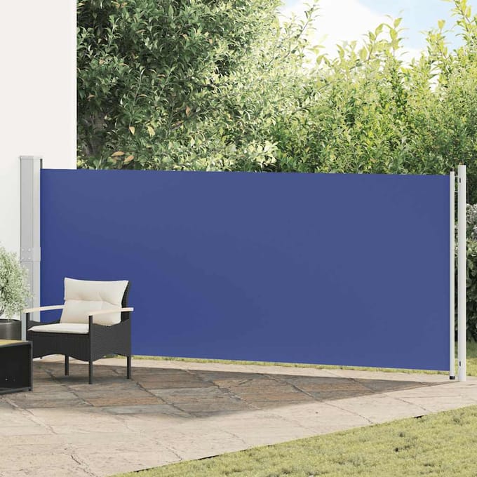 vidaXL - Tuinscherm - uittrekbaar - 600x160 - cm - blauw
