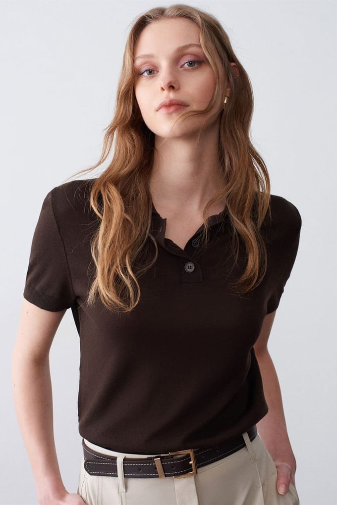 Dames Polo Kraag Knopen Blouse