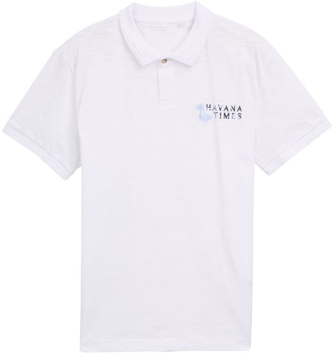 Tom Tailor - Katoenen polo met print - Maat S - White