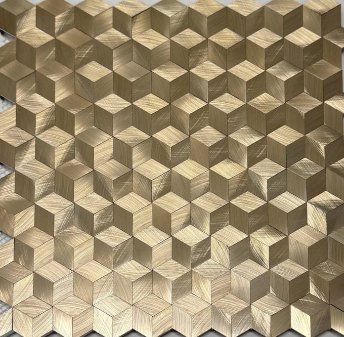 Mozaiëk Stellar Gold 3D - verkoop per stuk 0.09M2