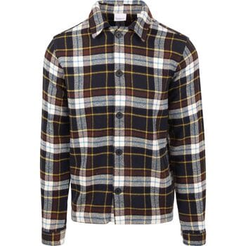 Sweaters Knowledge Cotton Apparel Overshirt Donkerblauw Geruit