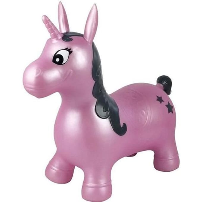 Opblaasbare Springunicorn met pluche pak