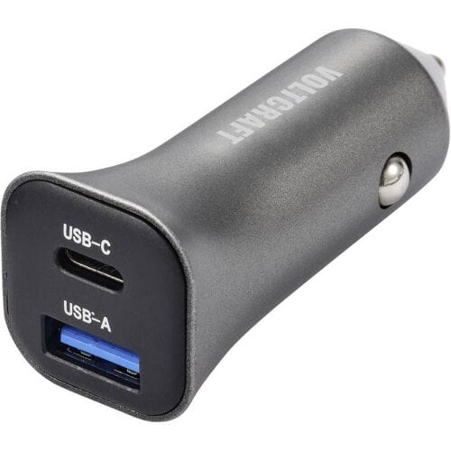 VOLTCRAFT CPS-38W/ 2 VC-RA381 USB-oplader 38 W 1x USB-A, 1x USB-C Zilver-zwart Auto
