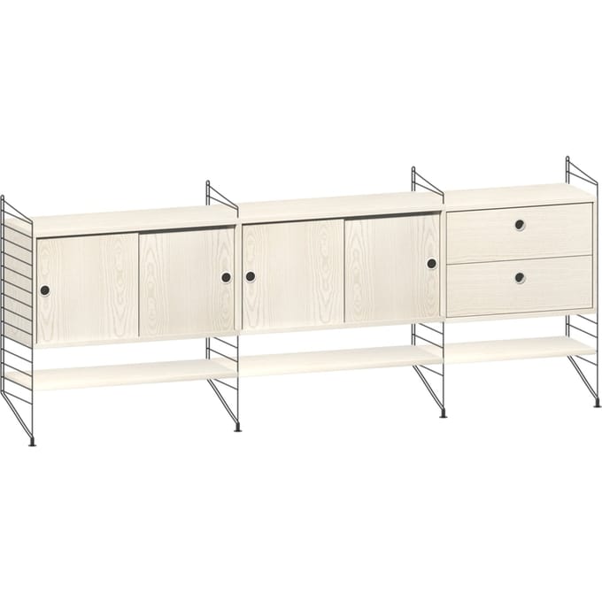 String Furniture - Rekcombinatie 6 - Essen - zwart - meerkleurig