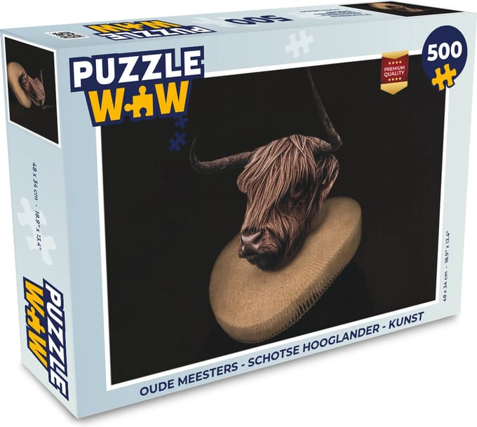 Puzzel Oude meesters - Schotse hooglander - Kunst - Legpuzzel - Puzzel 500 stukjes