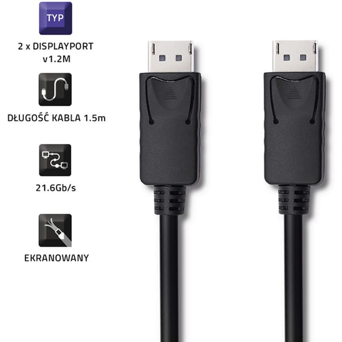 Qoltec DisplayPort v1.2 mannelijk |   DisplayPort v1.2 mannelijk |   5K |   1,5m