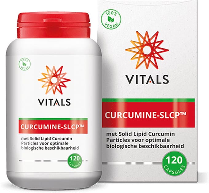Vitals Curcumine-SLCP™ - 120 softgels. Met Solid Lipid Curcumin Particles voor optimale biologische beschikbaarheid.