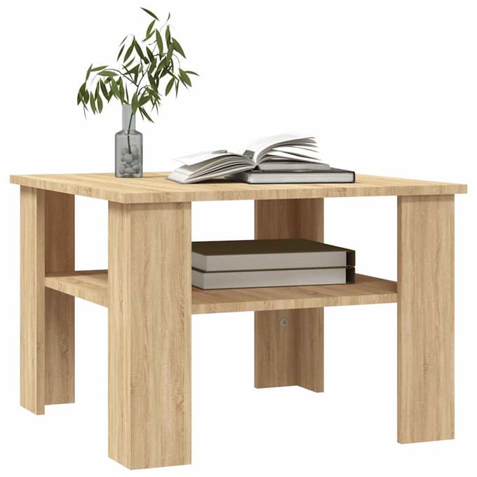 vidaXL - Salontafel - 60x60x42 - cm - bewerkt - hout - sonoma - eikenkleurig