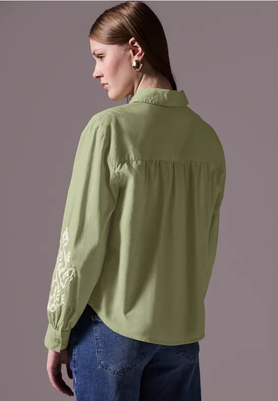 Overhemd blouse met borduursel