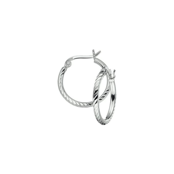 Glams oorringen gediamanteerd - 20 mm - Zilver
