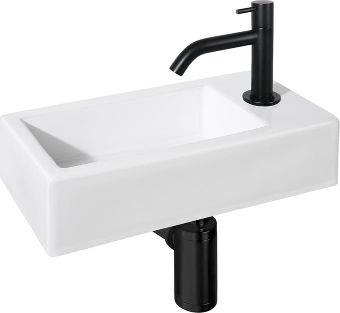 Differnz Fonteinset Mix&match Ravo Keramiek Gebogen Mat Zwart