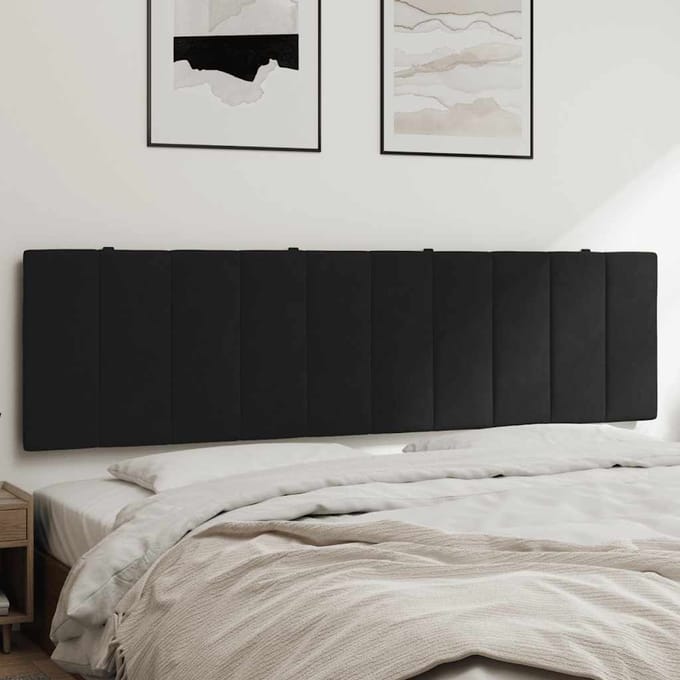 vidaXL - Hoofdbordkussen - "Hanko" - 180 - cm - fluweel - zwart