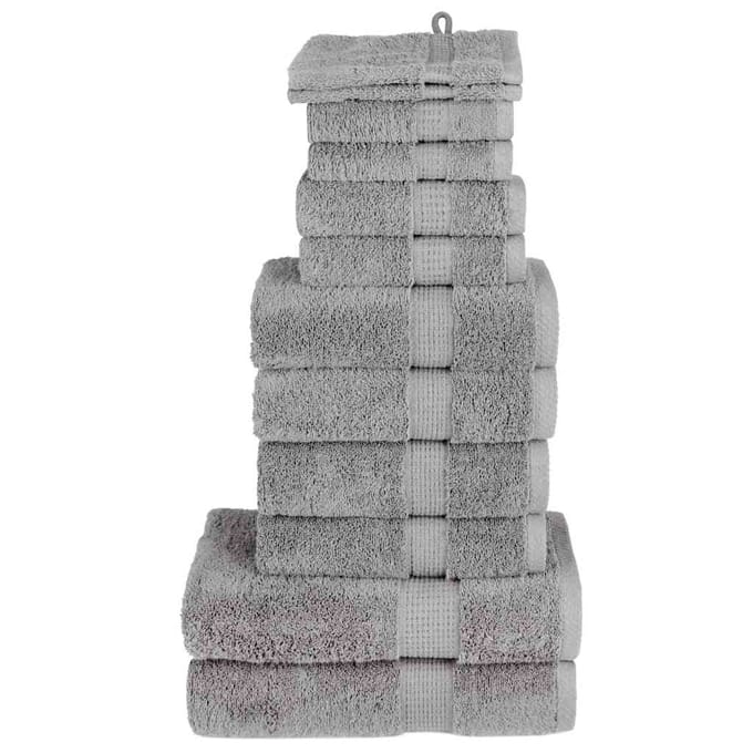 vidaXL - 12-delige - Handdoekenset - SOLUND - 600 - g/m² - grijs