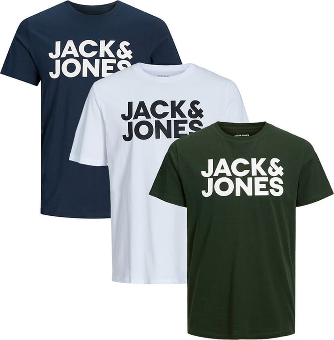Jack & Jones Heren t-shirt 3 pack Corp