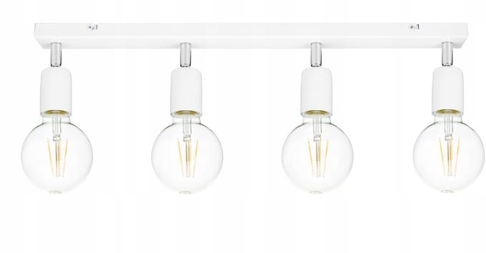 Verstelbare Plafondlamp Loft 4x E27 - Wit Metaal