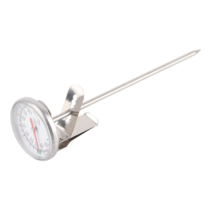 Melkthermometer van roestvrij staal ?10~110 celsius  Makkelijk te Reinigen Koffie Opschuimaccessoires white