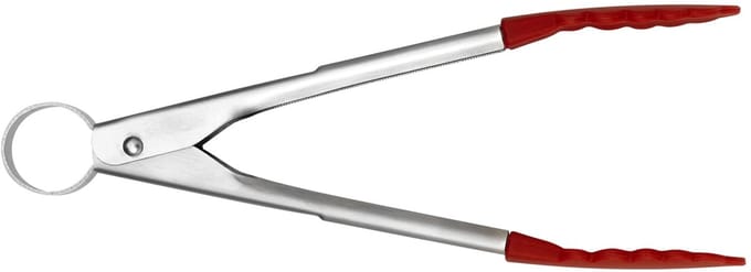 Mini serveertang (met silicone) - rood - 18 cm