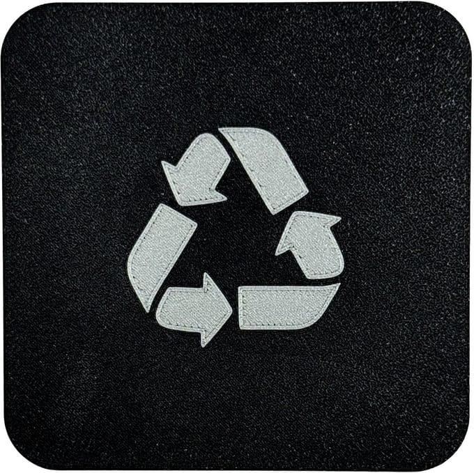 Recycle bordjes 2x | 10 cm vierkant 2 mm dik | Zwart Zilver | Bio plastic