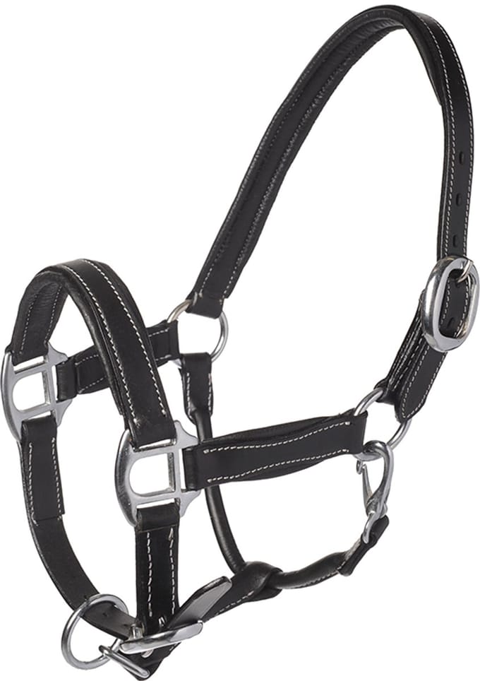 MHS Leren halster Luxury black/silver Cob (mt 6)