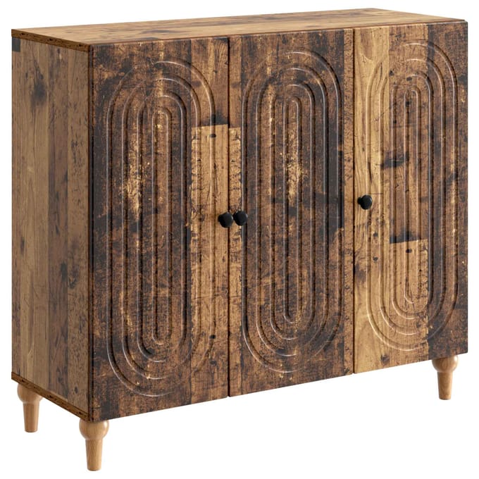 vidaXL - Dressoir - Oud - hout - 89 - x - 34,5 - x - 80 - cm - Bewerkt - hout