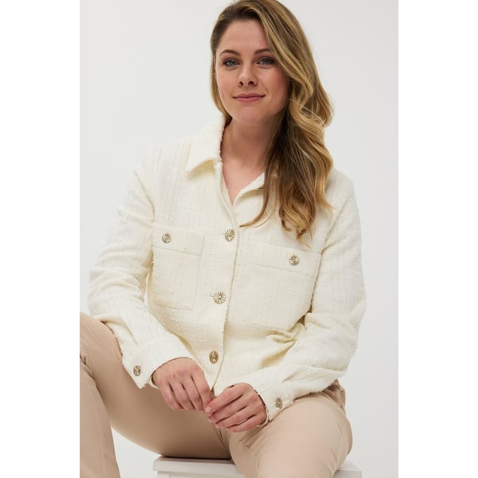 EsQualo Jacket Stretchy Boucle Off White Taglia: 38 | Giacche corte Outlet | Donna | Bianco