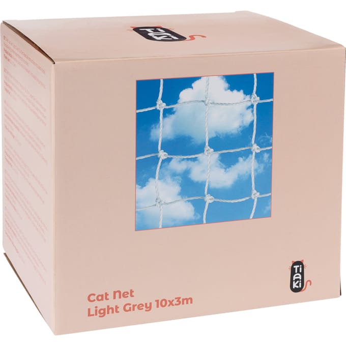 10 x 3m TIAKI Kattenbeschermingsnet met Draadversterking Grijs