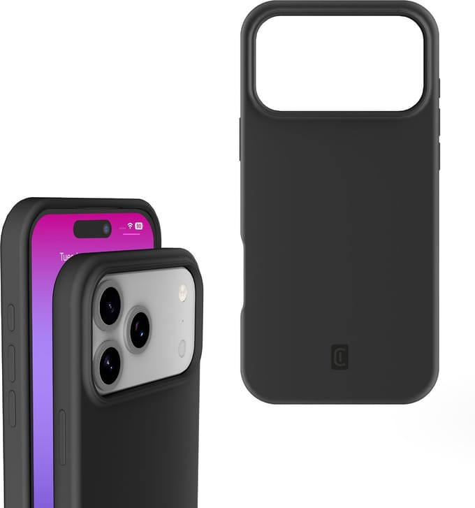 Cellularline Sensation Hoesje - Geschikt voor iPhone 17 Pro - Soft Touch & Microvezel Binnenkant - Zwart