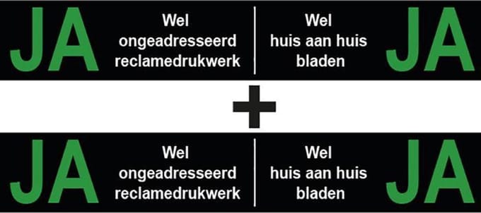 Ja Ja Sticker - Brievenbus sticker - 2 x ja ja sticker voor deze prijs.