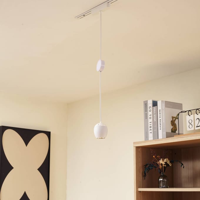 Lindby LED hanglamp Lumaro, wit, Ø 6,2 cm, 48V, dimbaar