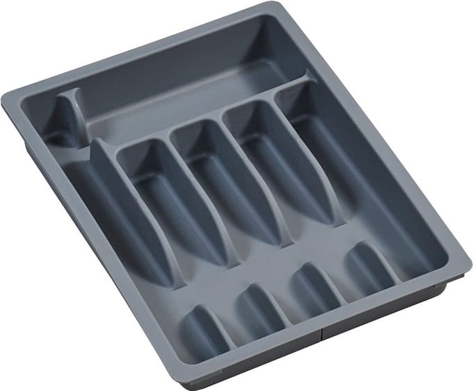 Uitschuifbare bestekbak van Plastic - Uitschuifbaar van 6 naar 8 Vaks - 29-50 x 38 x 6,3 cm