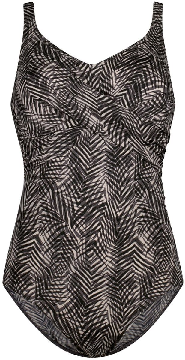Ten Cate badpak soft cup twisted summer leaves grey voor Dames | Maat 44