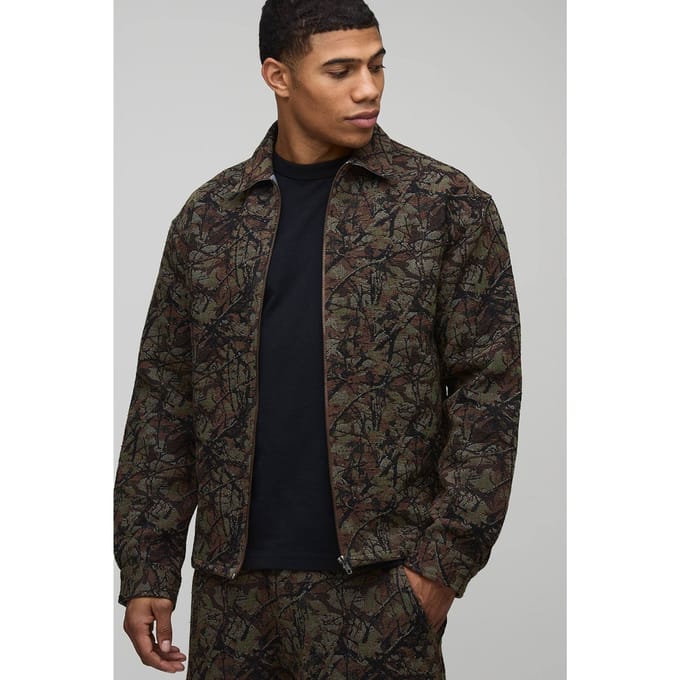 Oversized acidwashed camouflage overshirt | Brown | Size XS
