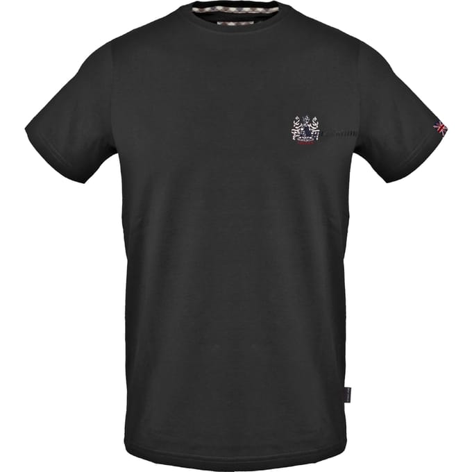 Aquascutum klein Aldis borstlogo zwart T-shirt