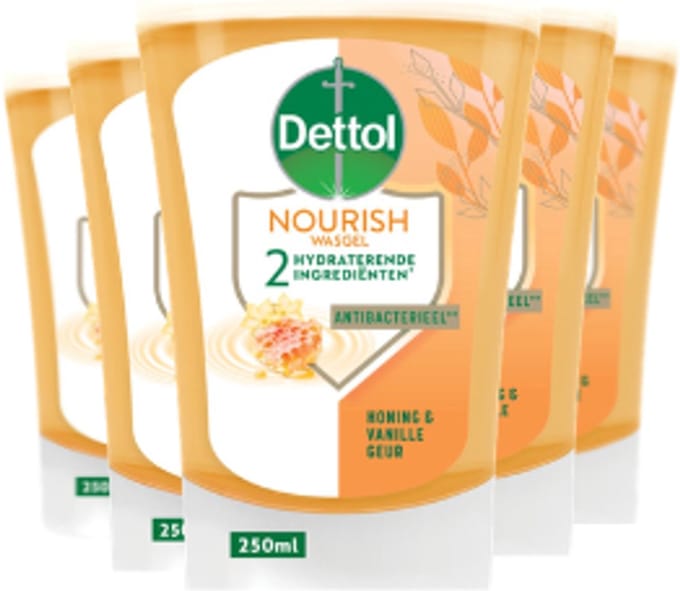 Dettol No-Touch Refill Extra Care Honey & Sheabutter 250ML x 5