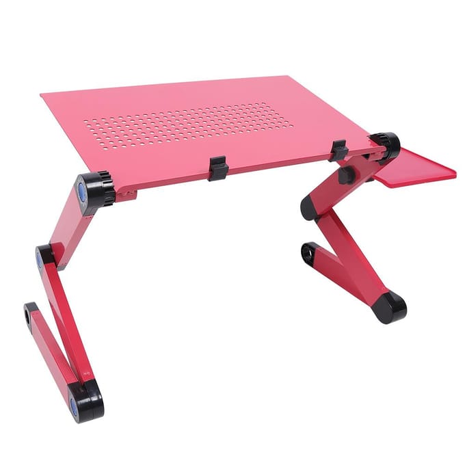 Moderne Stijl Opvouwbare Computer Tafel Bed Warmteafvoer Laptop Bureau met Muis Houder Rozerood pink