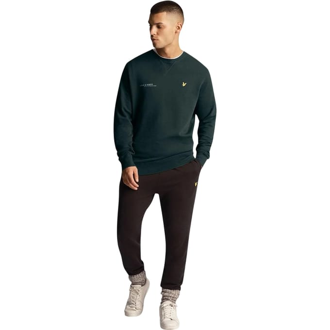 Lyle & Scott Heren Ordinate Logo Katoenen Sweatshirt (Groen)