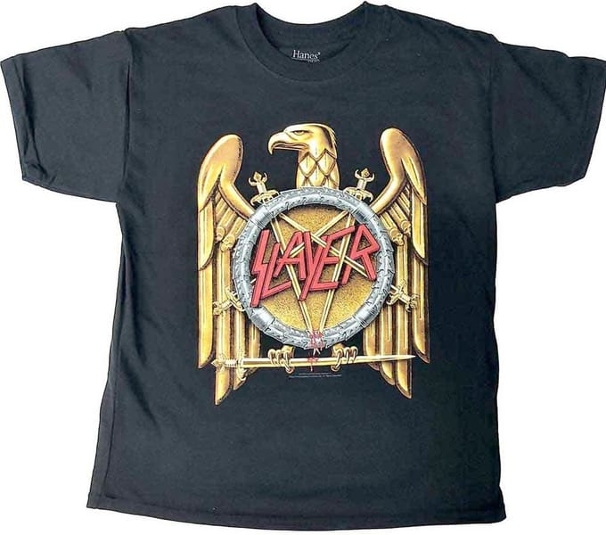 Slayer - Gold Eagle Kinder T-shirt - Kids tm 8 jaar - Zwart