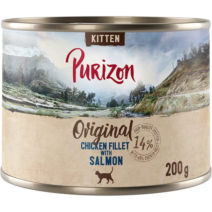 6x200g Purizon Original Kipfilet met Zalm Kitten Natvoer