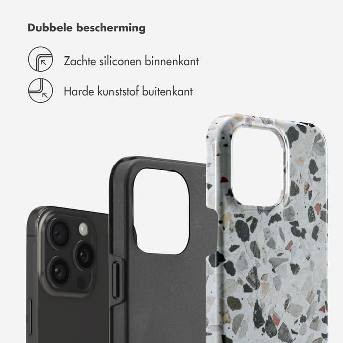 Selencia Hoesje - Geschikt voor Apple iPhone 15 Pro Max - Backcover - Chic Terazzo