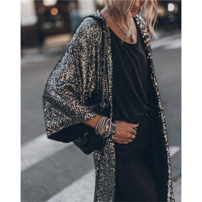 Mikuta The Dark Sequin Kimono Taglia: XS/S | Poncho Outlet | Donna