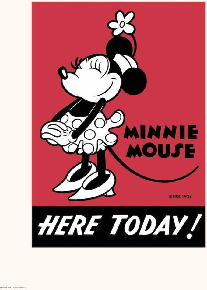 Kunstdruk Disney - Minnie 90 II 30x40cm