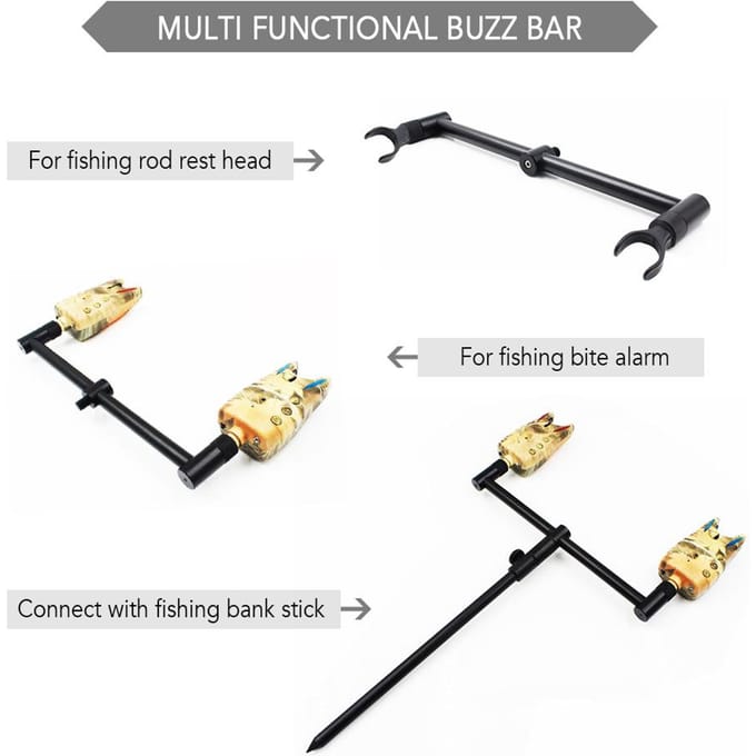 Barres de buzz de pêche à la carpe, support de canne à pêche, repose-canne à pêche, repos d'alarme 36cm  1PCS gray