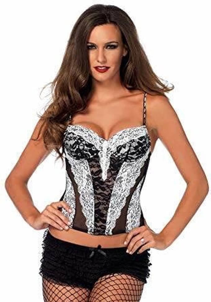 Kanten Bustier Volwassenen Vrouwen Wit Maat M